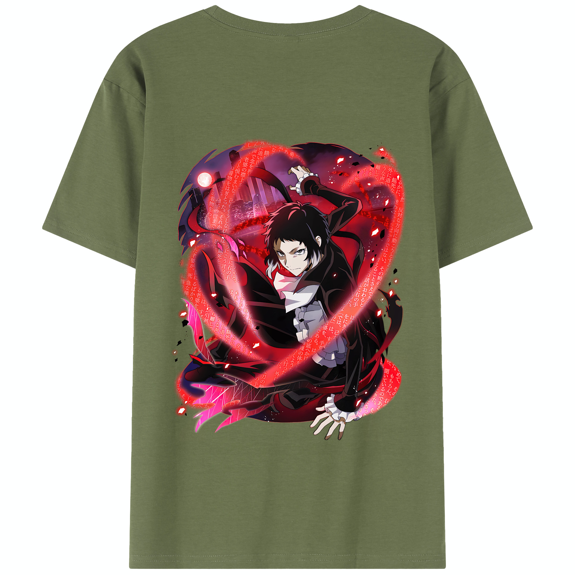 （画像用） 文豪ストレイドッグス Bungo Stray Dogs 綿100％半袖Tシャツ（背面プリント）